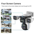 20MP Four-Screen WiFi Security Camera | 10X Optical Zoom, Waterproof & Ideal for Home and Business Surveillance