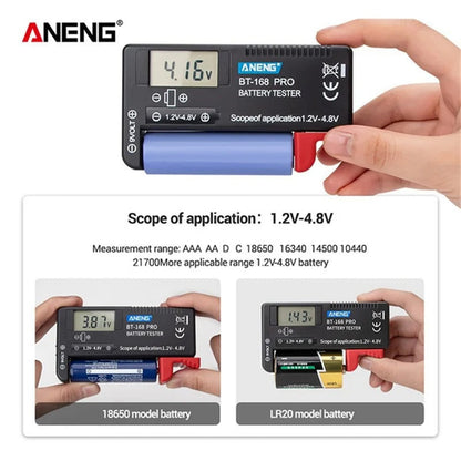 Digital Battery Tester | LCD Display for AAA, AA, Button Cell & CDN Batteries | Ideal for Home Electronics & Gadgets