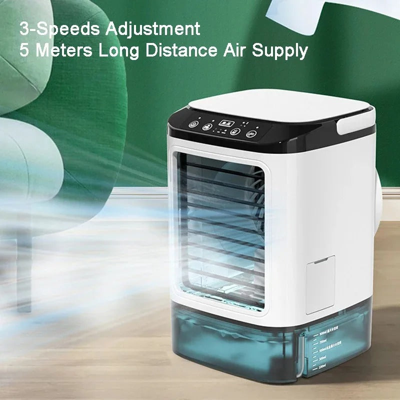 Ultra Quiet Portable Air Cooler | Below 36dB Mute Fan with Dual Atomization, 900mL Tank & Ice Box for Bedroom Sleep