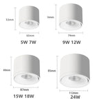 LED Surface Mounted Downlight Fixture - Adjustable Brightness, Modern Design for Home & Office Lighting