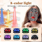 Infrared LED Facial Mask | Flexible Silicone Design with 8 Color Modes for Skin Rejuvenation & Anti-Aging Treatment at Home