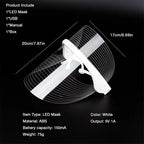 LED Light Therapy Mask | 7-Color Rechargeable Facial Treatment for Wrinkles, Acne & Skin Rejuvenation