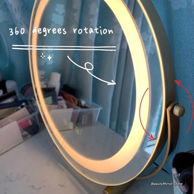 LED Makeup Mirror with Adjustable Brightness and Touch Control for Vanity and Beauty Routine
