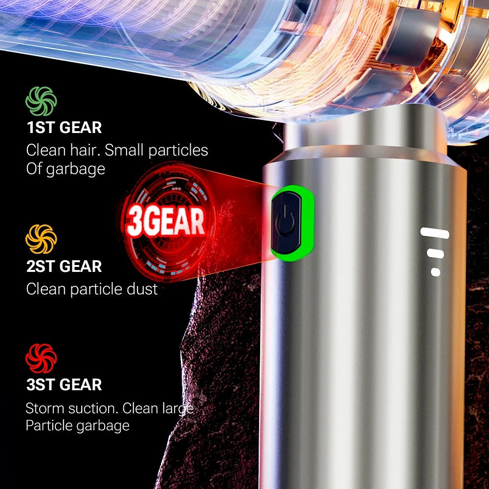 Mini Car Vacuum Cleaner | 98500Pa Powerful Suction, Wireless & Portable for Deep Cleaning Upholstery and Hard-to-Reach Areas