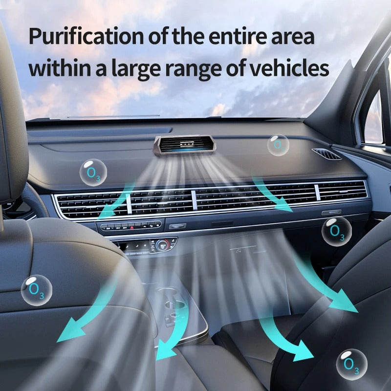 Solar Car Air Purifier | Ozone & Negative Ion Technology with Built-in Parking Number Plate for Clean Air & Convenience