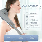Neck and Back Massager | 3D Massage Heads, Heat Function & Hands-Free Design for Full-Body Relaxation