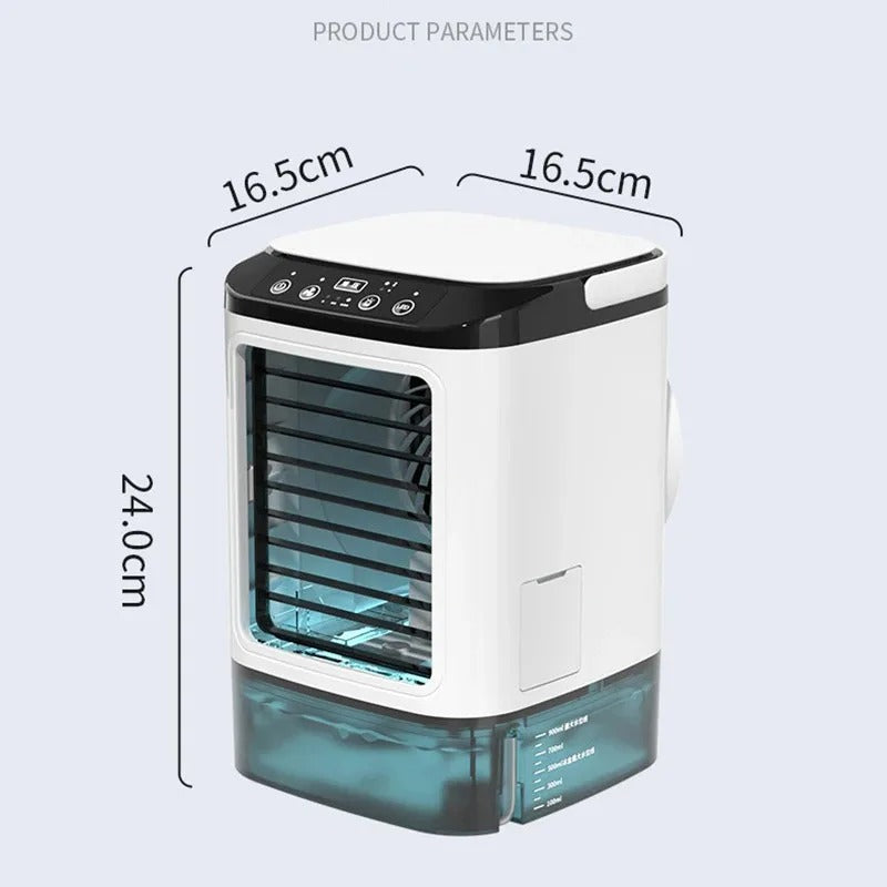 Ultra Quiet Portable Air Cooler | Below 36dB Mute Fan with Dual Atomization, 900mL Tank & Ice Box for Bedroom Sleep