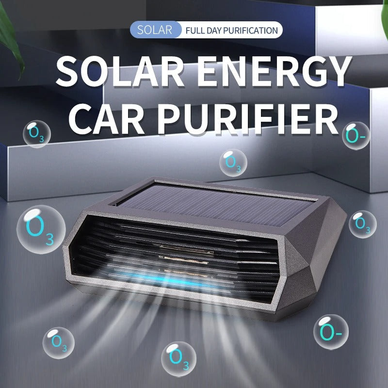 Solar Car Air Purifier | Ozone & Negative Ion Technology with Built-in Parking Number Plate for Clean Air & Convenience