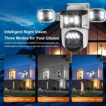 20MP Four-Screen WiFi Security Camera | 10X Optical Zoom, Waterproof & Ideal for Home and Business Surveillance