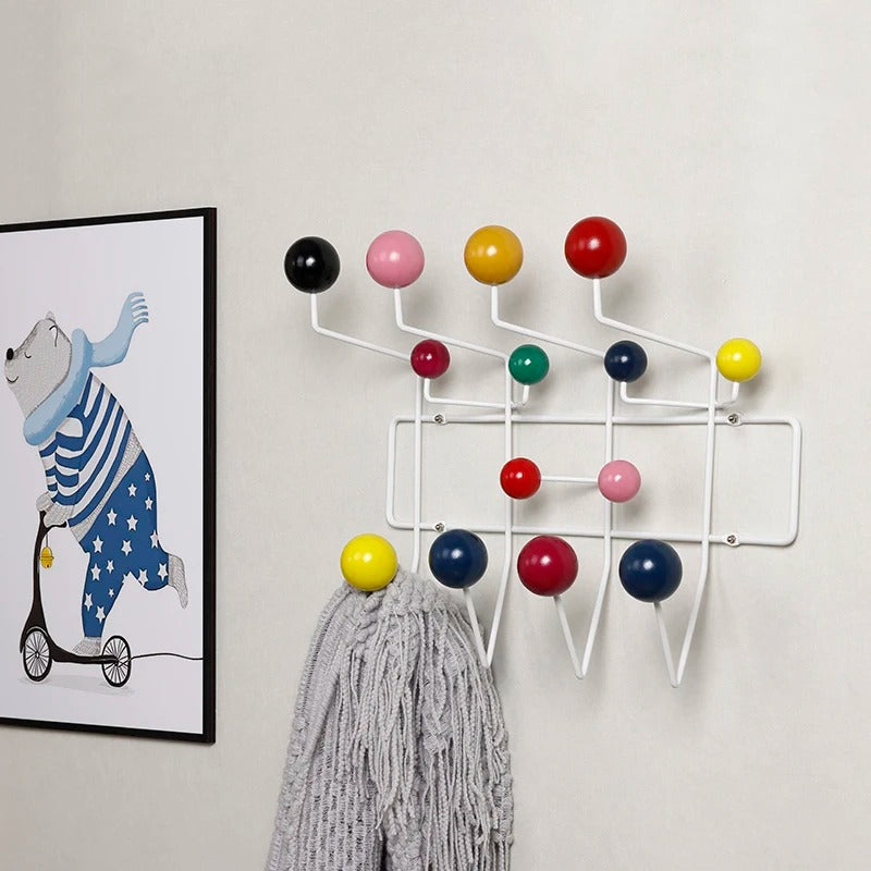 Wall-Mounted Coat Hanger Rack with Hooks for Entryway & Hallway Organization
