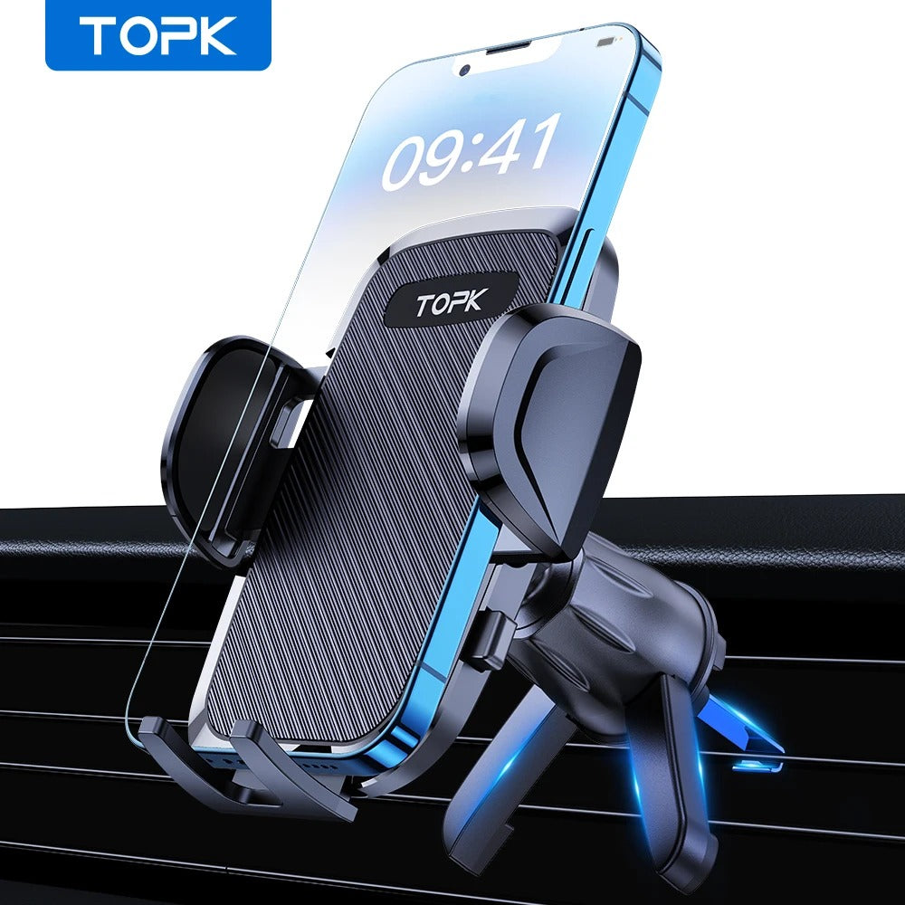 Universal Car Phone Holder | Gravity-Based Automatic Clamp & Air Vent Clip for All Smartphones