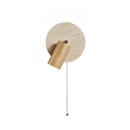 Rotatable Travertine Bedside Wall Lamp with Adjustable Arm for Bedroom Lighting