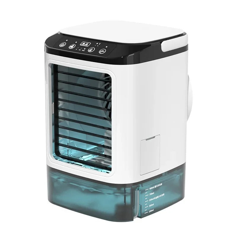 Ultra Quiet Portable Air Cooler | Below 36dB Mute Fan with Dual Atomization, 900mL Tank & Ice Box for Bedroom Sleep
