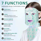 Infrared LED Facial Mask | Flexible Silicone Design with 8 Color Modes for Skin Rejuvenation & Anti-Aging Treatment at Home