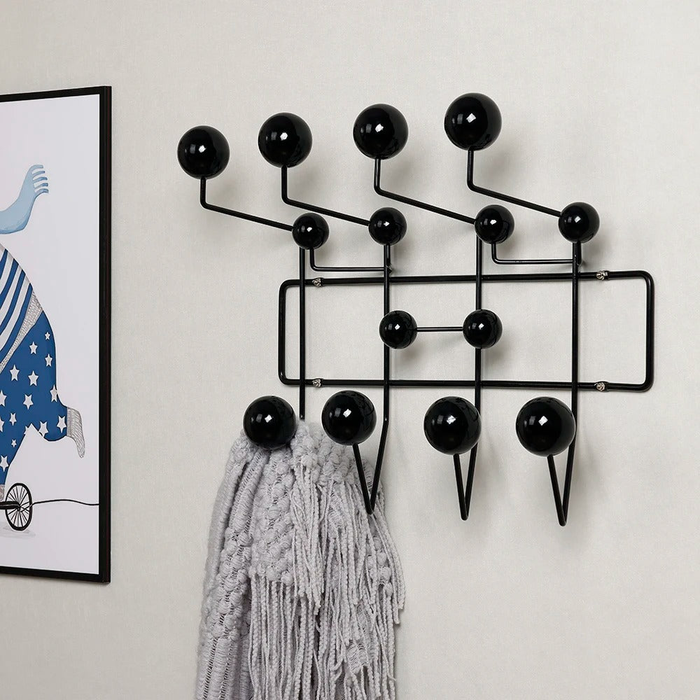 Wall-Mounted Coat Hanger Rack with Hooks for Entryway & Hallway Organization