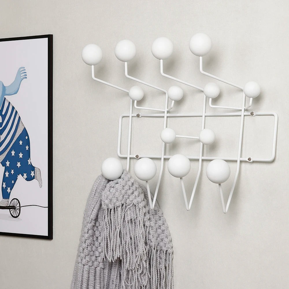 Wall-Mounted Coat Hanger Rack with Hooks for Entryway & Hallway Organization