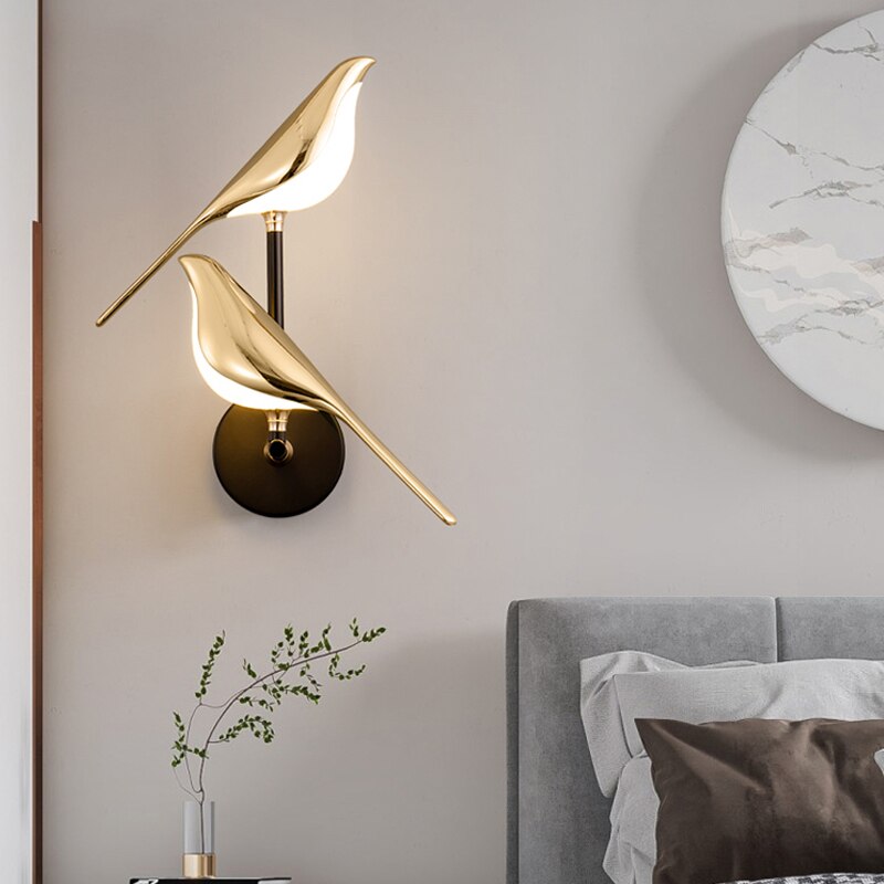 LED Birdsong Wall Light Fixture - Adjustable Nature-Inspired Design for Indoor & Outdoor Use