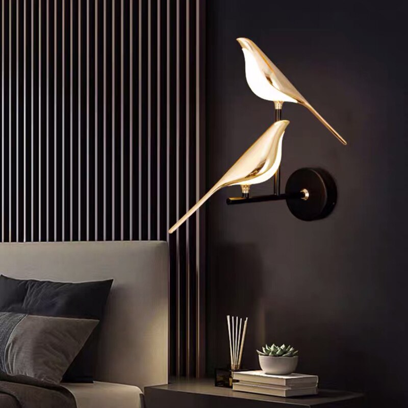 LED Birdsong Wall Light Fixture - Adjustable Nature-Inspired Design for Indoor & Outdoor Use