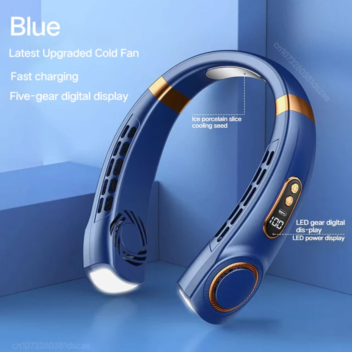 Neck Cooler – 8000mAh Bladeless Mini Fan with LED Display