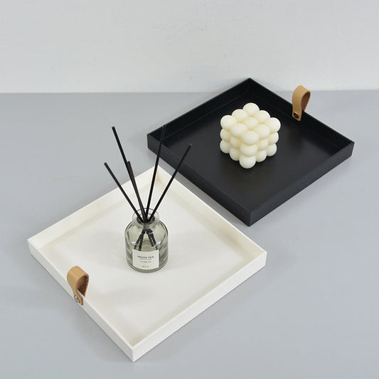 Scandinavian Design Square Serving Tray - Wooden Decorative Tray for Home Decor & Kitchen Organization
