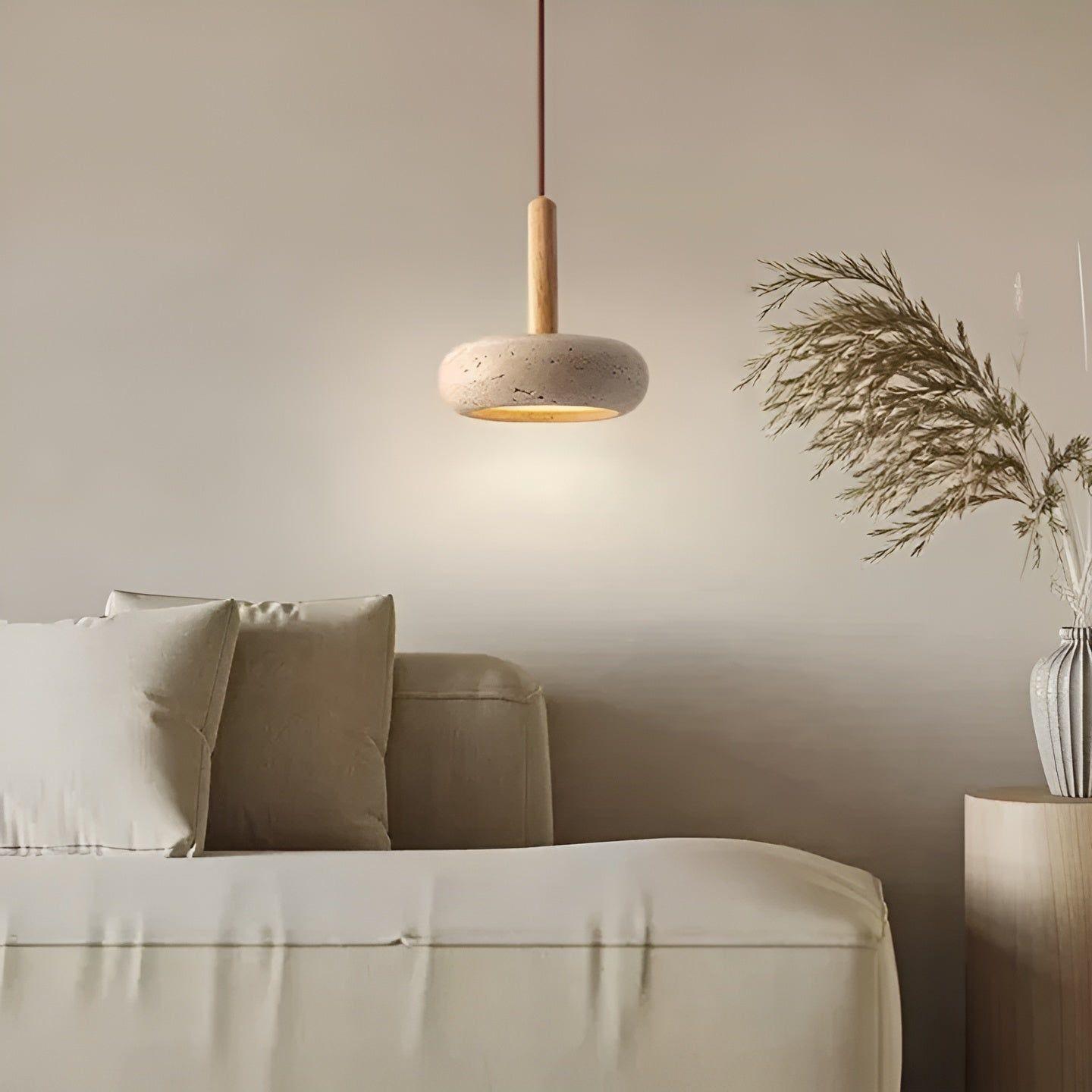 LED Wabi Sabi Japanese Ceiling Light - Retro Stone Fixture for Modern Home Decor & Ambient Lighting