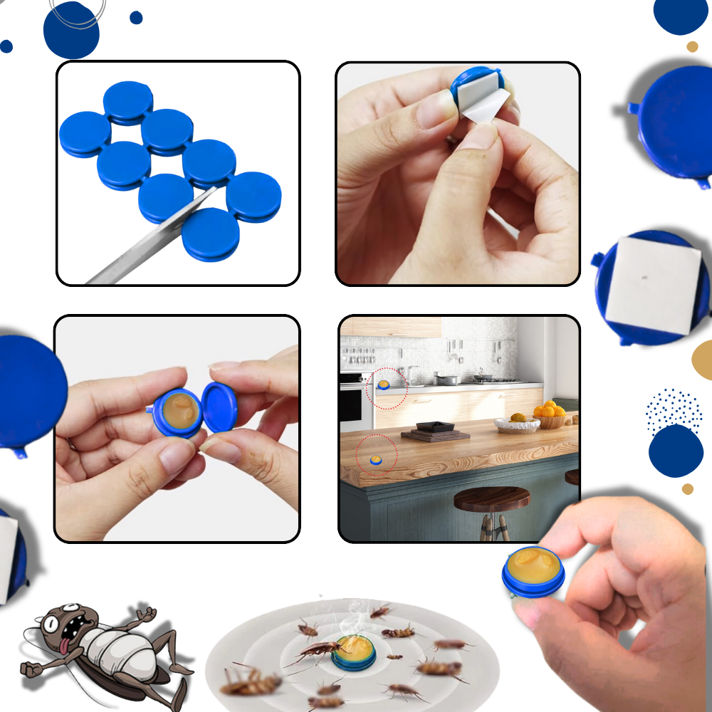 Odorless Cockroach Traps | Slow-Acting, Hands-Free Gel Bait for Effective Pest Control in Homes and Kitchens