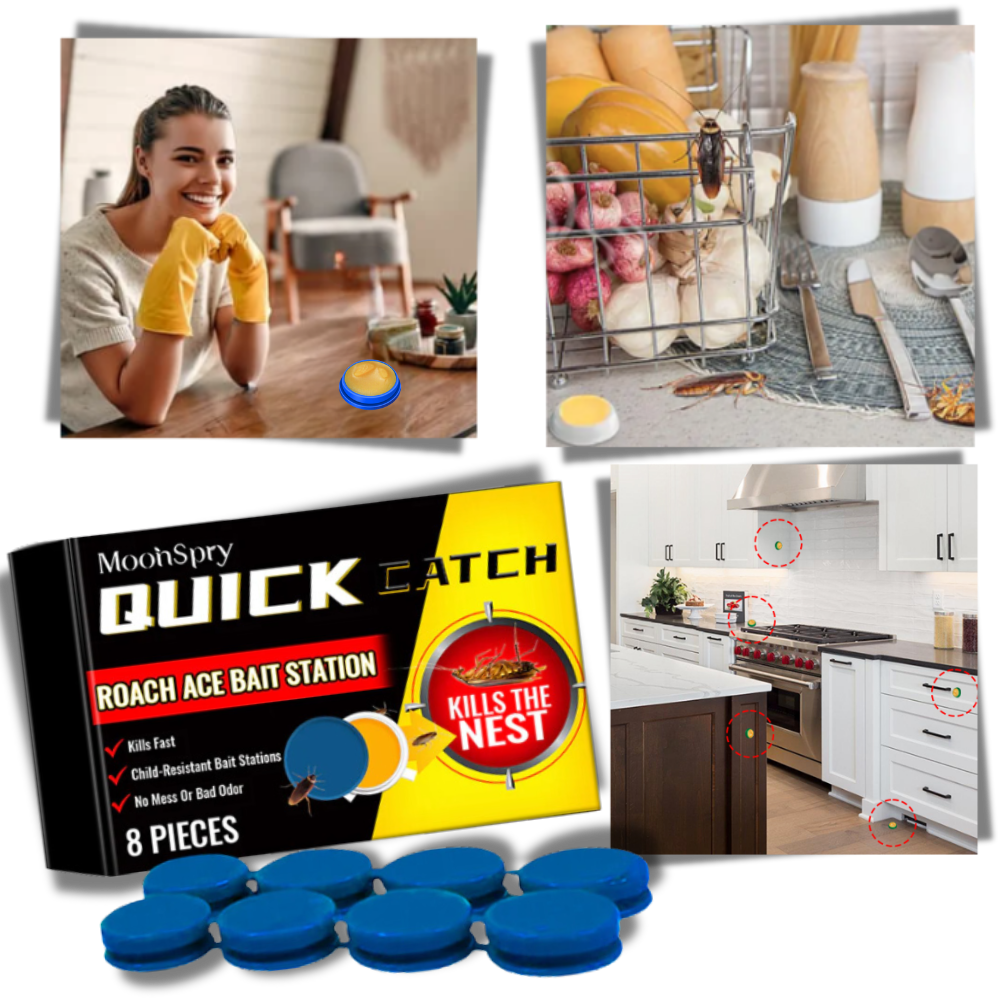 Odorless Cockroach Traps | Slow-Acting, Hands-Free Gel Bait for Effective Pest Control in Homes and Kitchens