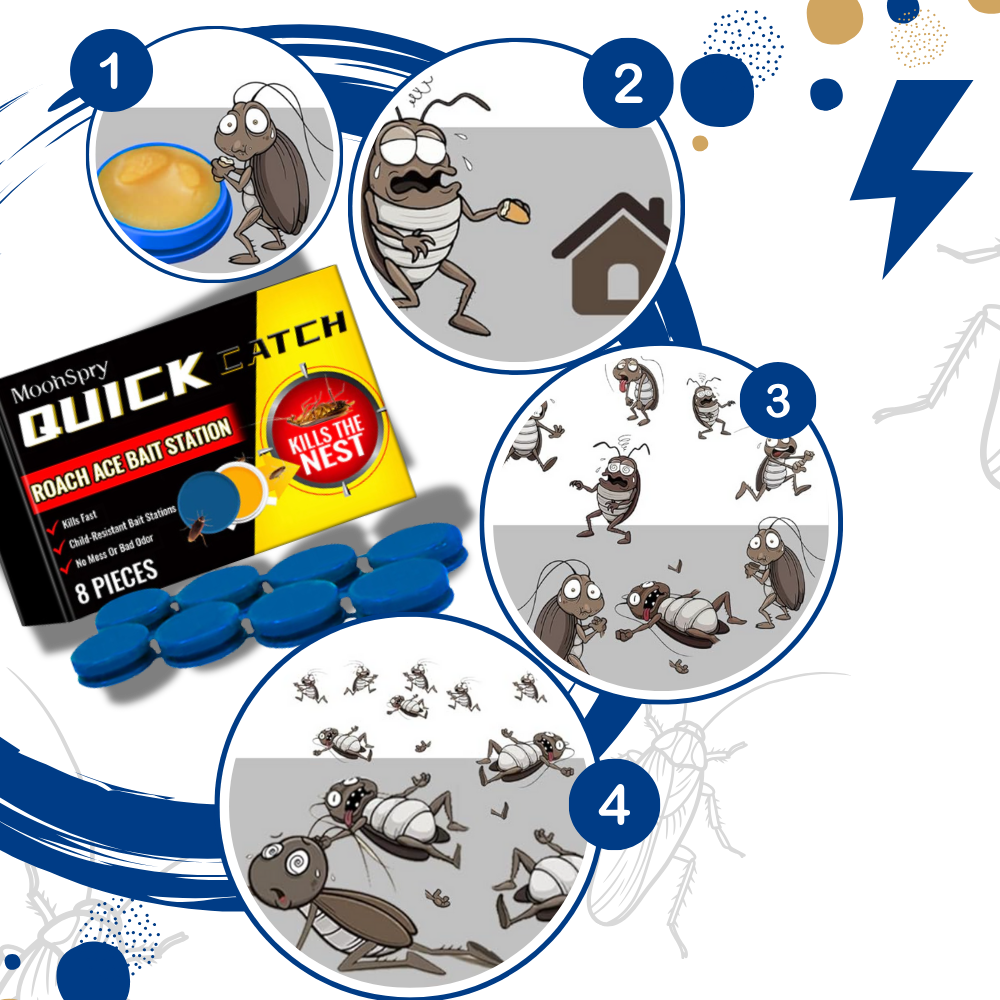 Odorless Cockroach Traps | Slow-Acting, Hands-Free Gel Bait for Effective Pest Control in Homes and Kitchens