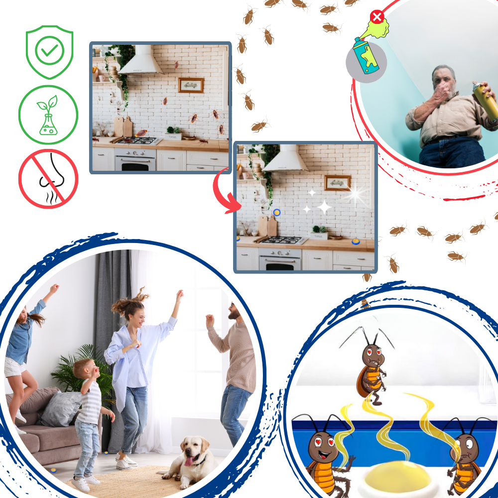 Odorless Cockroach Traps | Slow-Acting, Hands-Free Gel Bait for Effective Pest Control in Homes and Kitchens