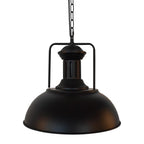 Industrial Single Dome Pendant Light Fixture - Adjustable Height for Kitchen, Dining Room & Bar Lighting