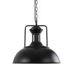 Industrial Single Dome Pendant Light Fixture - Adjustable Height for Kitchen, Dining Room & Bar Lighting