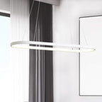 LED Oval Hanging Light Fixture - Modern Minimalist Design for Dining Room & Kitchen Lighting