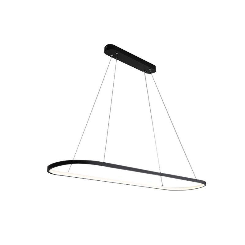 LED Oval Hanging Light Fixture - Modern Minimalist Design for Dining Room & Kitchen Lighting