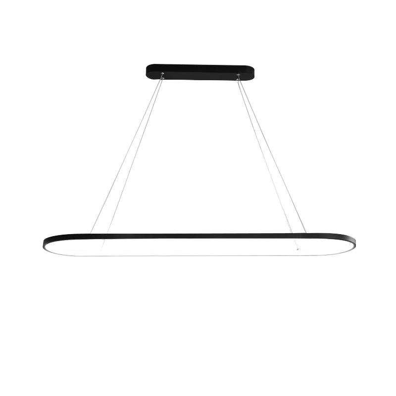 LED Oval Hanging Light Fixture - Modern Minimalist Design for Dining Room & Kitchen Lighting