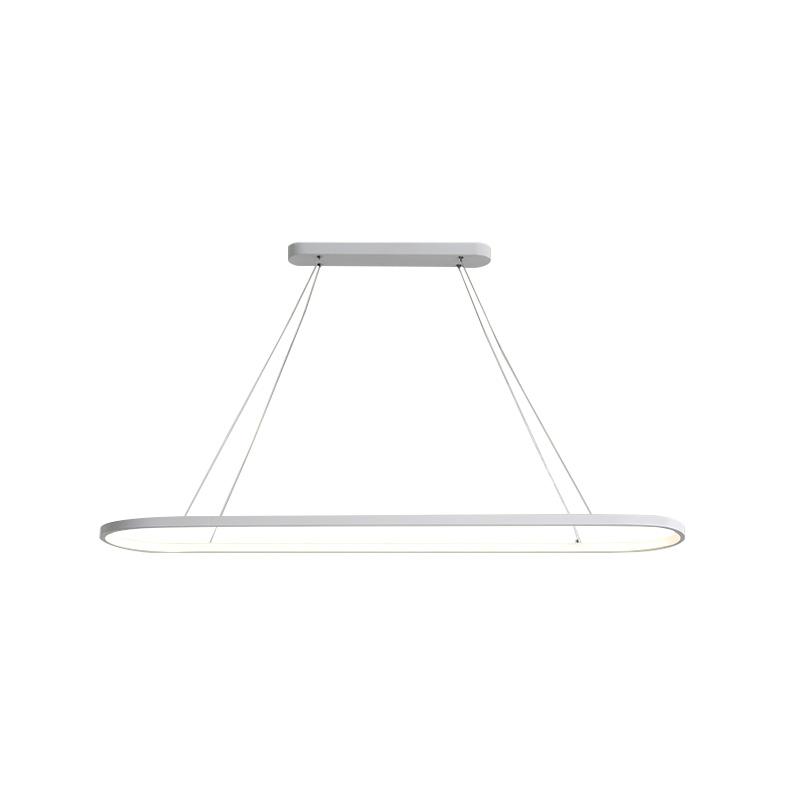 LED Oval Hanging Light Fixture - Modern Minimalist Design for Dining Room & Kitchen Lighting