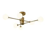 6-Light Glass Globe Sputnik Semi Flush Mount Ceiling Light Fixture for Modern Living Rooms & Entryways