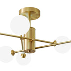 6-Light Glass Globe Sputnik Semi Flush Mount Ceiling Light Fixture for Modern Living Rooms & Entryways