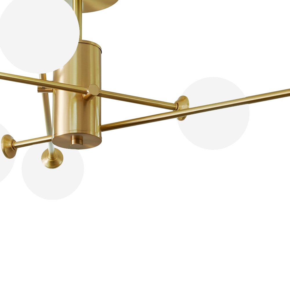 6-Light Glass Globe Sputnik Semi Flush Mount Ceiling Light Fixture for Modern Living Rooms & Entryways