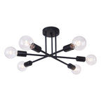 6-Light Linear Sputnik Semi Flush Mount Ceiling Light Fixture for Modern Living Rooms & Entryways