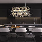 9-Light Linear Crystal Chandelier Fixture for Dining Room & Living Room Lighting