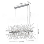 9-Light Linear Crystal Chandelier Fixture for Dining Room & Living Room Lighting
