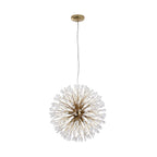 9-Light Floral Crystal Dandelion Chandelier - Round Firework Design for Living Room & Dining Room Lighting