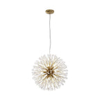 9-Light Floral Crystal Dandelion Chandelier - Round Firework Design for Living Room & Dining Room Lighting