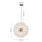 9-Light Floral Crystal Dandelion Chandelier - Round Firework Design for Living Room & Dining Room Lighting