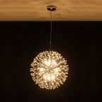 9-Light Floral Crystal Dandelion Chandelier - Round Firework Design for Living Room & Dining Room Lighting