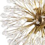 9-Light Floral Crystal Dandelion Chandelier - Round Firework Design for Living Room & Dining Room Lighting