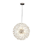 9-Light Floral Crystal Dandelion Chandelier - Round Firework Design for Living Room & Dining Room Lighting