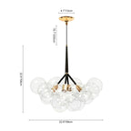 Clear Glass Bubble Chandelier - Modern Pendant Light Fixture for Dining Room & Living Room Decor