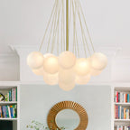 Modern Glass Bubble Chandelier Light Fixture for Dining Room & Living Room Decor
