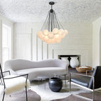 Modern Glass Bubble Chandelier Light Fixture for Dining Room & Living Room Decor